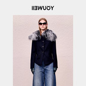 西服皮草领小立领小西装 YOUWEI有尾2024秋季 长袖 Y1924317