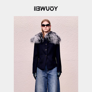 Y1924317 西服皮草领小立领小西装 YOUWEI有尾2024秋季 长袖