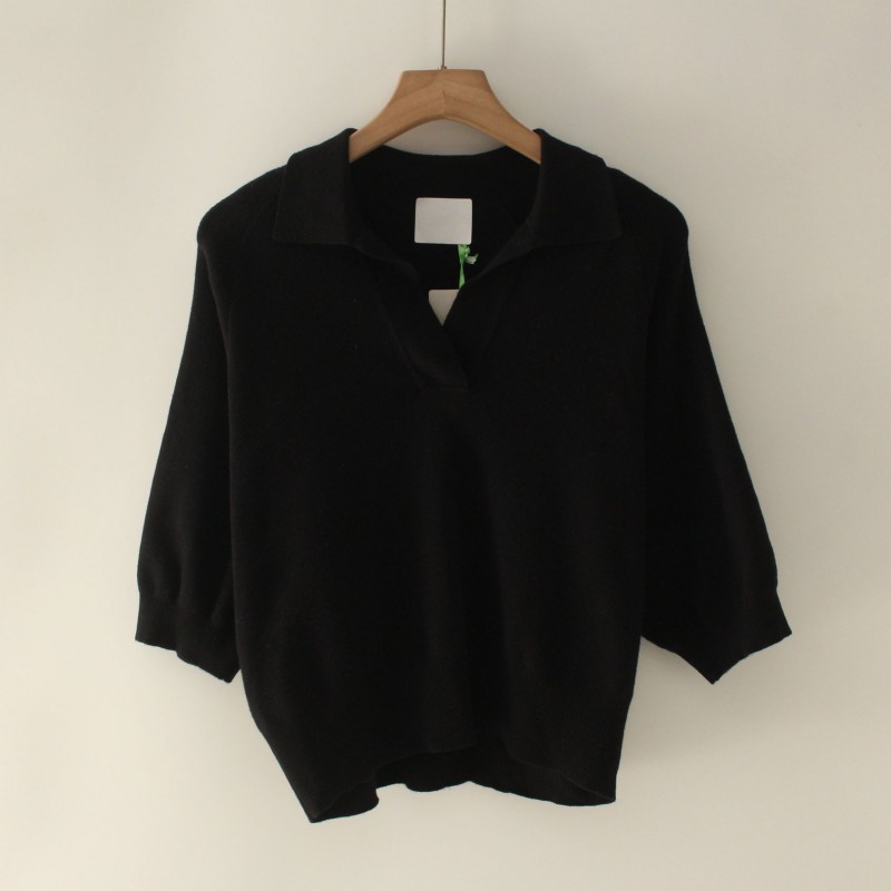 中袖时尚气质宽松针织衫上衣女