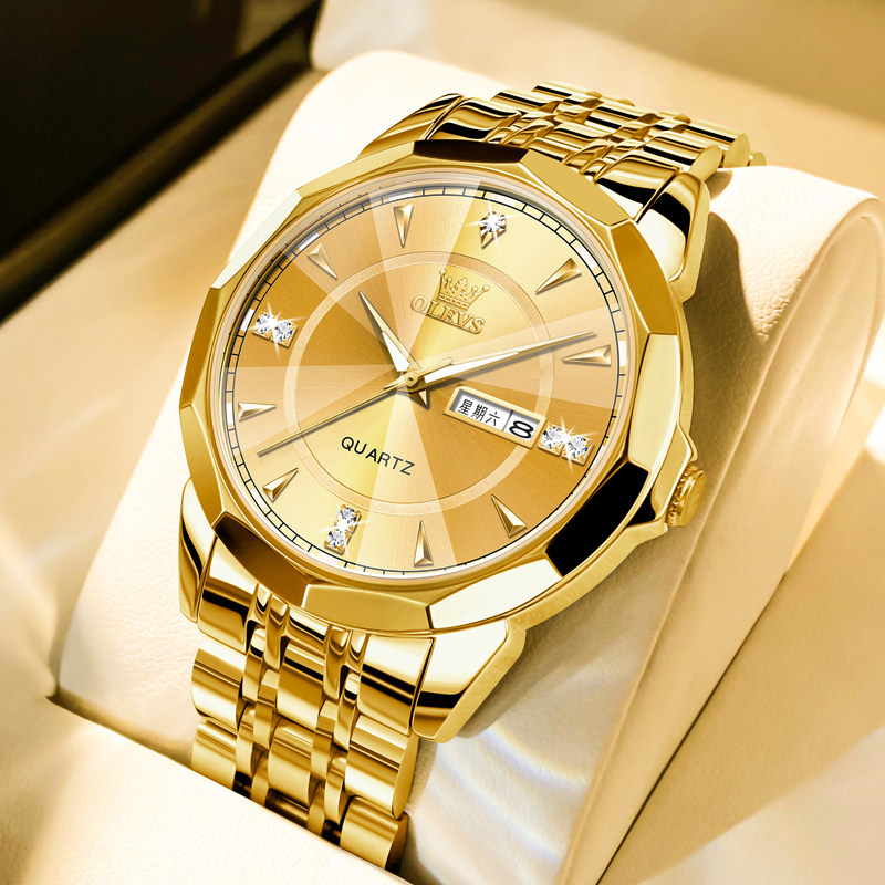 瑞士名牌正品新款手表男士18k金色机械表全自动防水石英品牌十大