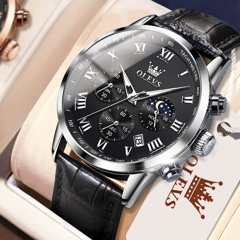 瑞士正品牌男士手表男款机械男表老年人专用电子皮带石英名表十大