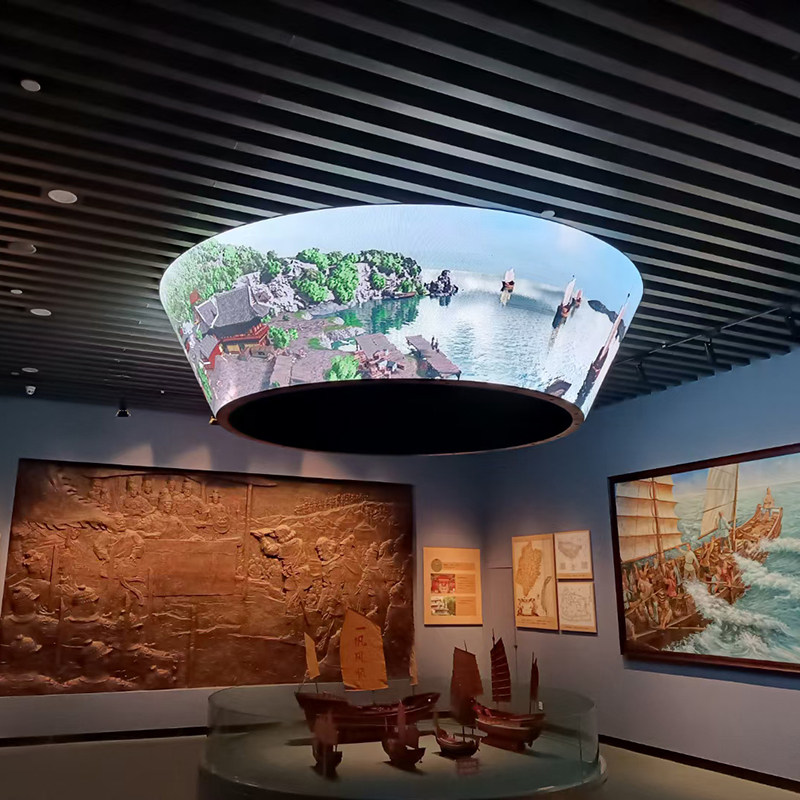 柔性led显示屏室内全彩弧形圆柱屏曲面p2.5广告电子大屏幕会议室