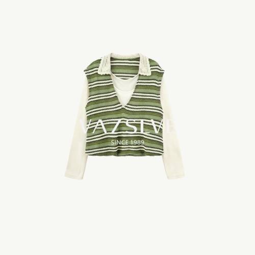 【VAZSLVE/全新奢品】捡漏-翻领拼色马甲假两件上衣-BOYY322