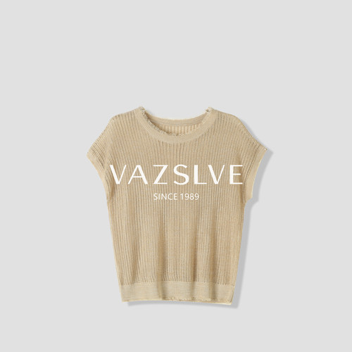 【VAZSLVE/全新奢品】捡漏-夏季新款百搭圆领短袖上衣-6XLLH1217
