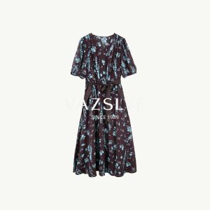 【VAZSLVE/全新奢品】捡漏-法式碎花V领系带连衣裙-BO26292