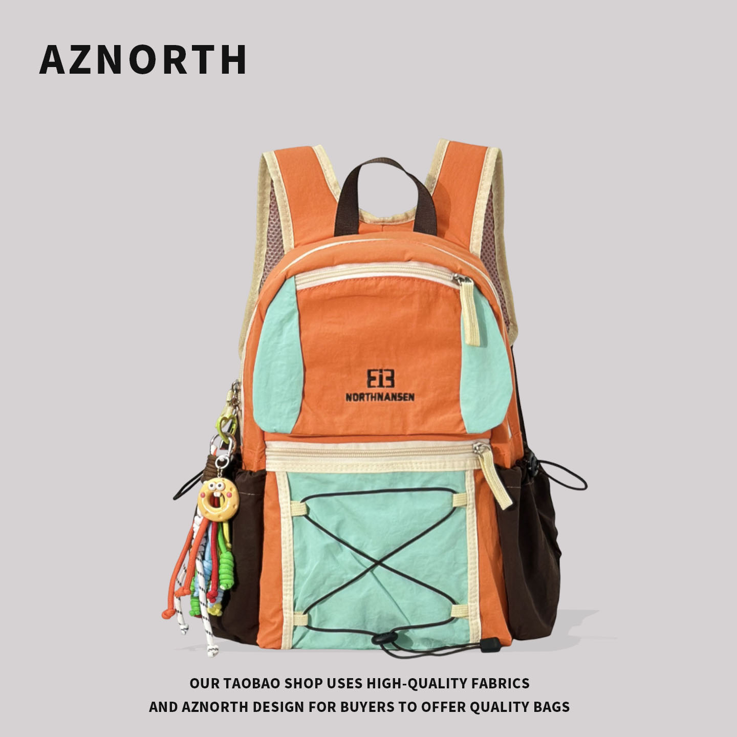 0909#新品 2026新款撞色百搭背包女轻便旅行双肩包学院风校园书包