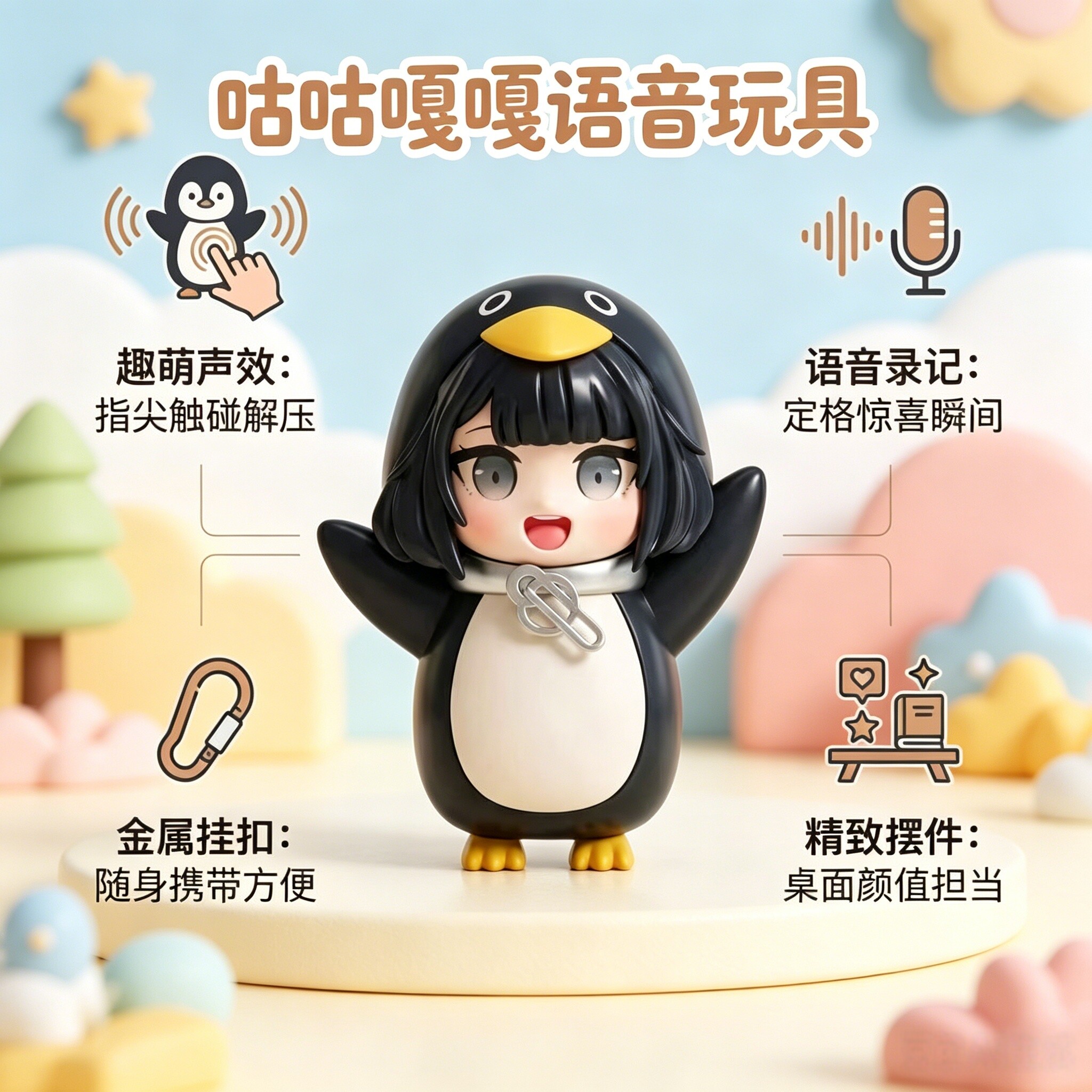 咕咕嘎嘎企鹅语音玩具可录音发声图片