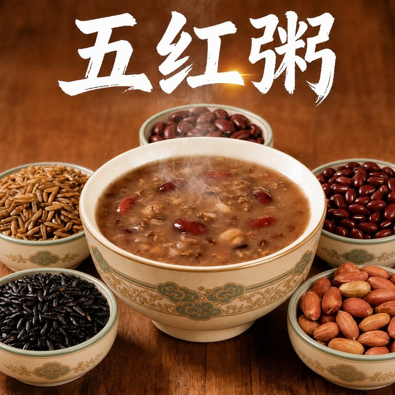 五红粥五红汤五红米五谷杂粮红小豆红芸豆红花生营养均衡健康食材