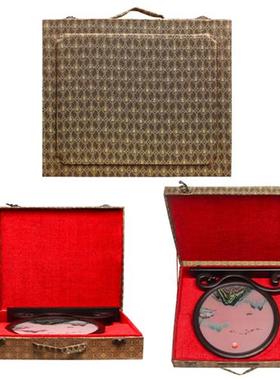 手工双面刺绣摆件实木成品台屏古典摆台苏绣屏风中式客厅装饰礼品