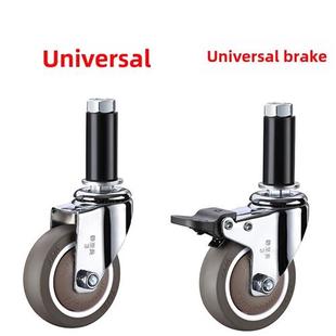 圆管万向轮斜管无声脚轮线材车英寸2.5英寸3英寸4英寸膨胀管插入