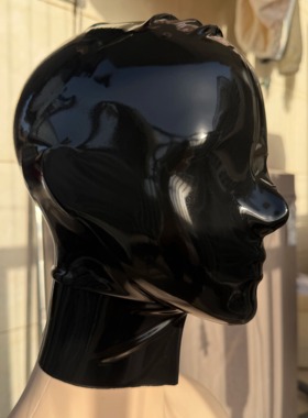 乳胶头套 窒息面具全封闭恋物癖调教成人sm变装可开口鼻孔