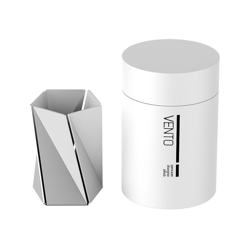 White Design 创意金属扭转铝合金笔筒 简洁桌面收纳高端文具