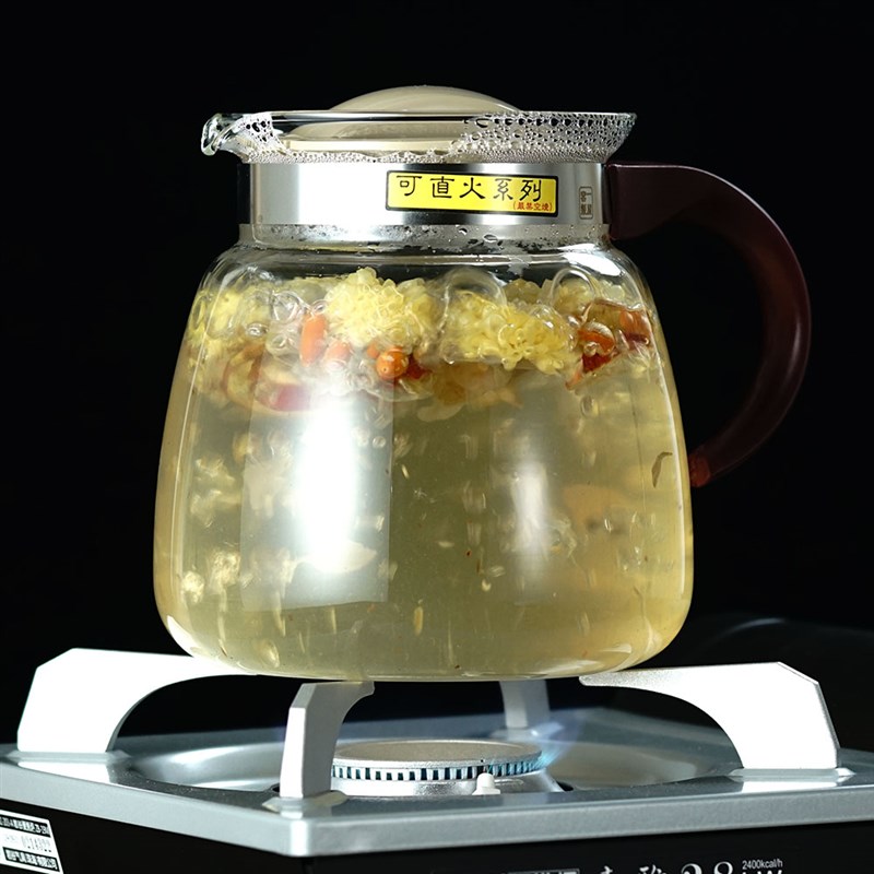 一屋窑逸雅可爱壶 耐热防爆玻璃茶具烧水壶直火加热煮茶茶壶860ml