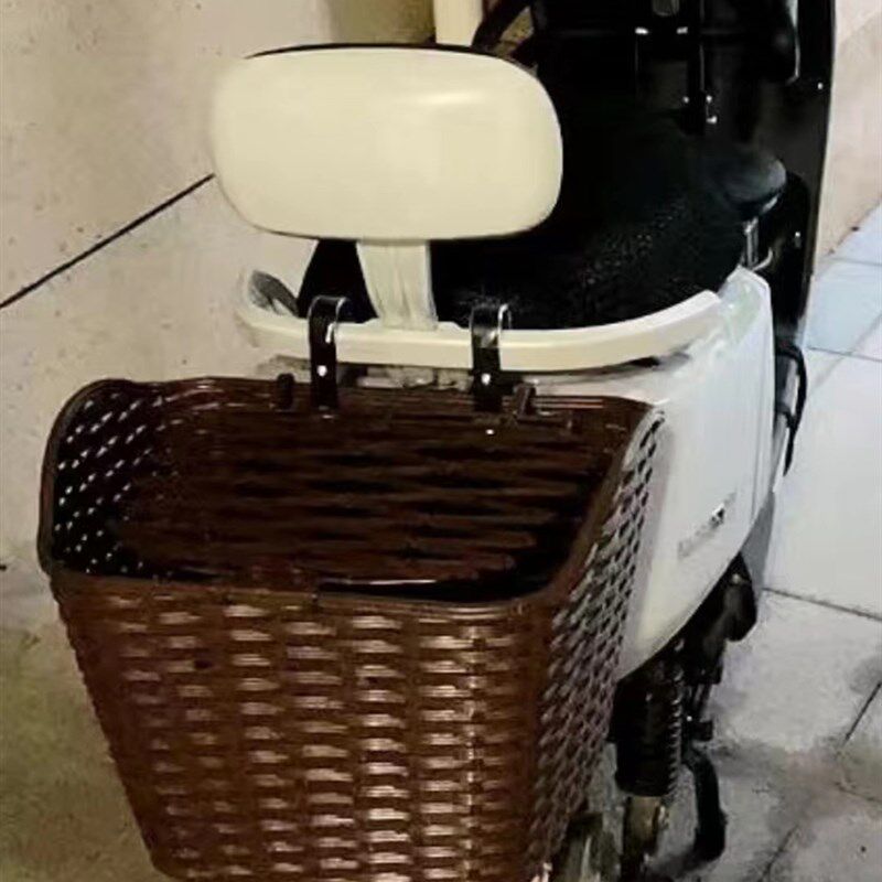 电动车后置车筐电动摩托车后尾挂篮放书包后篮加大车篓包车菜篮子