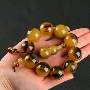 天然手串仿老牦牛角手串藏式佛珠羊角手链骨头灵骨文玩男女手串