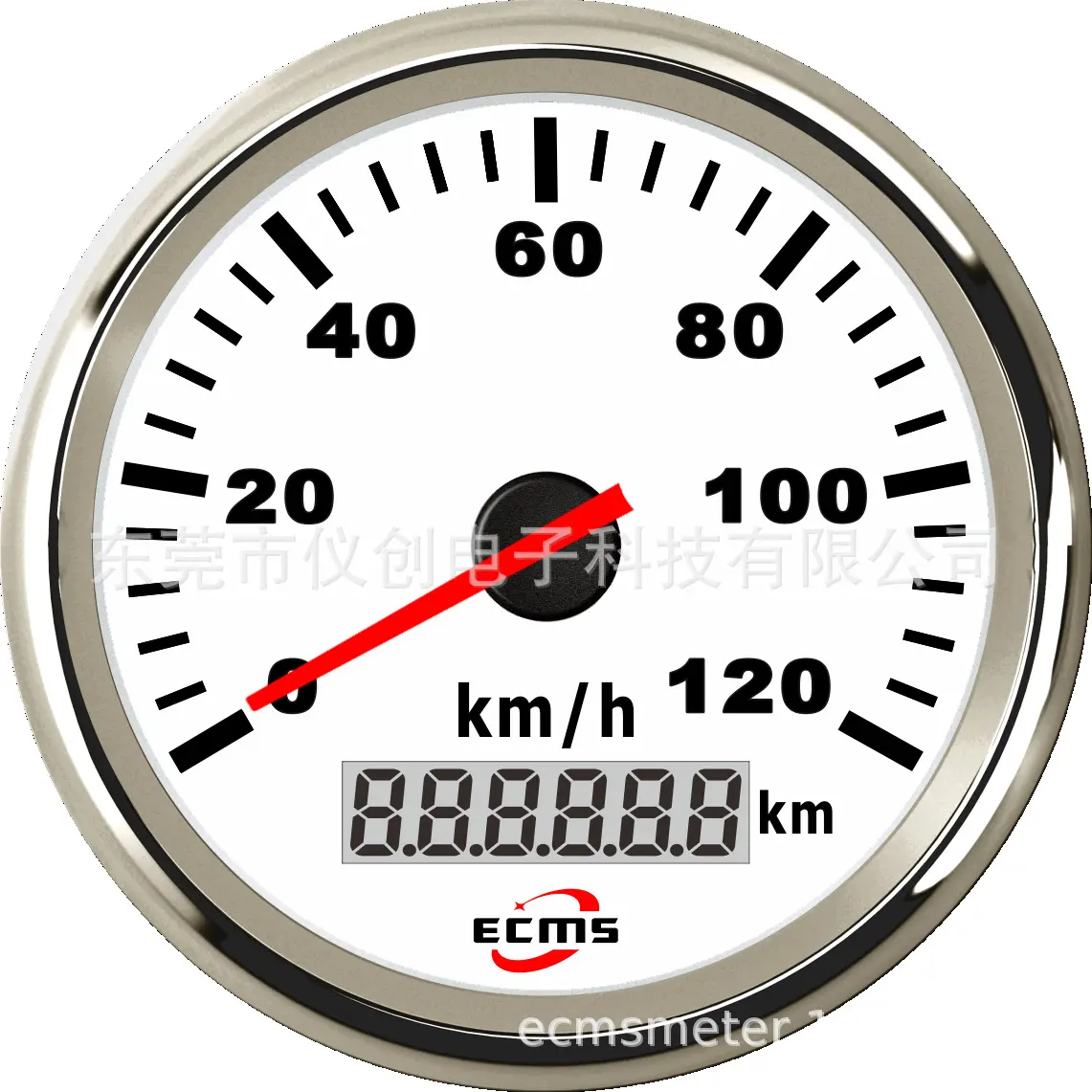 仪表85mm汽车速度里程表 120km/h 黑色表盘+黑色前盖