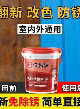 沃特浦铁锈转化剂免除锈免打磨防锈防腐油漆金属彩钢瓦翻新专用漆