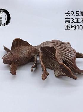 古玩收藏实心铜金鱼摆件年年有余吉祥物招财茶宠茶玩笔架装饰摆件