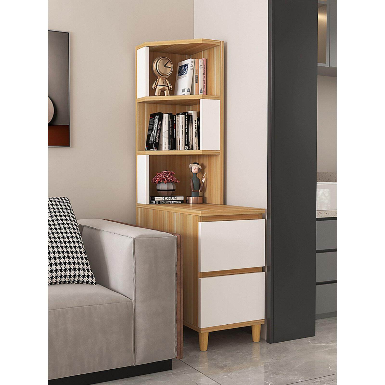 边桌客厅沙发边柜小公寓创意床边窄缝储物柜角柜集成移动角桌