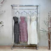 不锈钢婚纱展示架落地礼服陈列货架中式 秀禾挂衣杆摄影挂头纱架子