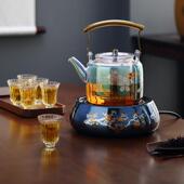 品陶堂泡茶炉黑晶炉煮茶器煮茶炉玻璃蒸煮茶壶蒸汽煮茶器黑晶炉套