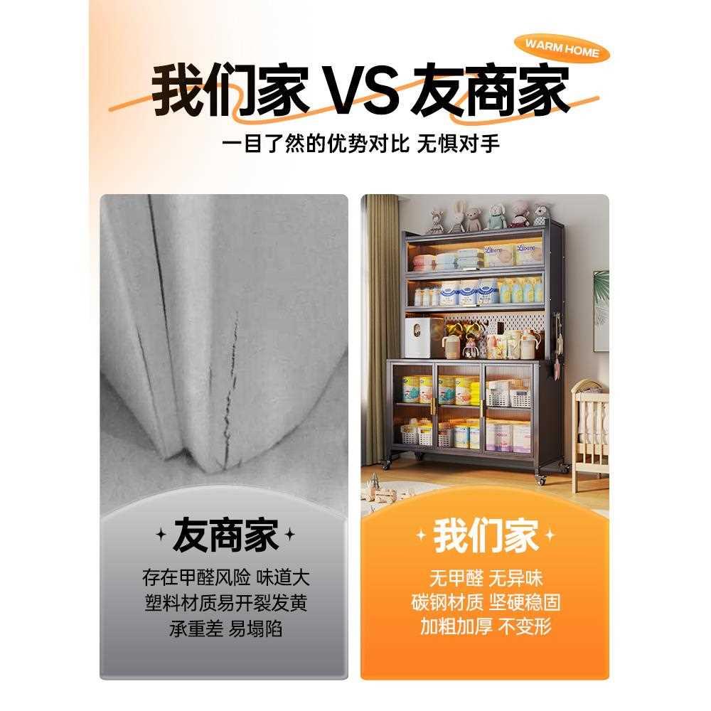 婴儿喂养台收纳柜宝宝用品置物架落地多层多功能大容量整理储物柜