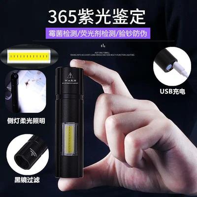 黄曲霉素检测灯紫外线霉菌多功能手电筒365nm荧光剂检测验钞防水