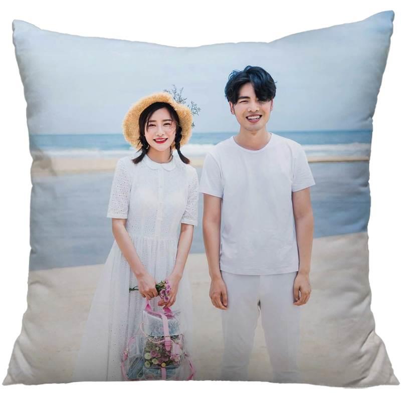 印象派抱枕定制真人照片来图定做DIY情侣礼物枕头套双面可印LOGO