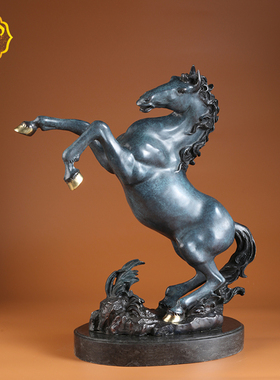 青铜摆件青跃马家居装饰品马到成功办公室摆设公司开业乔迁礼品