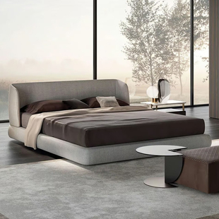 JORDON 轻奢极简主卧室棉麻布艺大床VIRGIN现代简约高端大气 意式