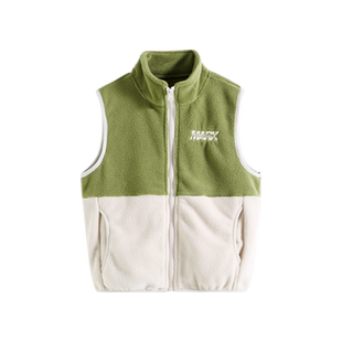 马克华菲男童摇粒绒马甲春秋新款校服内搭拼色卫衣开衫儿童抓绒衣