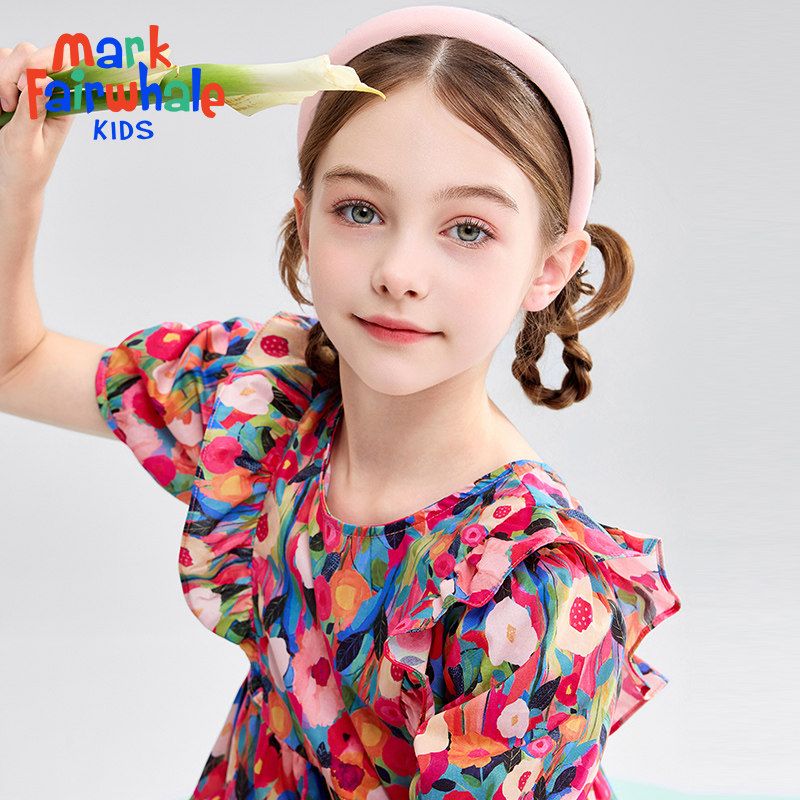 马克华菲女童2025新款洋气儿童裙子女宝宝连衣裙时髦夏装洋气潮jz,童装/婴儿装/亲子装,连衣裙,淘宝优惠券,粉丝福利购,淘宝优惠卷