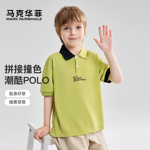 马克华菲FAIRWHALE 撞色套头字母印花短袖Po