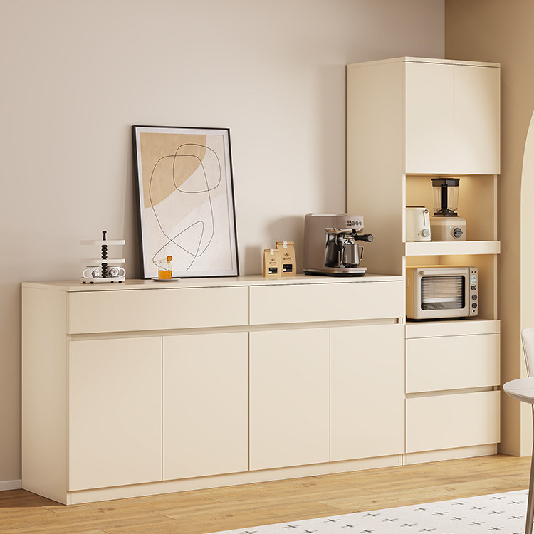 实木简约餐边柜靠墙一体厨房矮柜北欧简约定制储物柜家用收纳窄柜