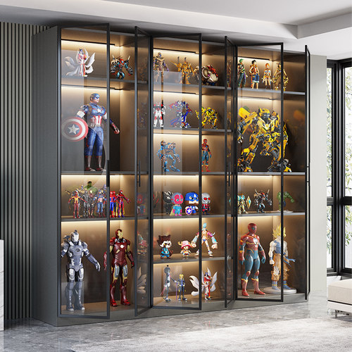 手办柜客厅极简玻璃门展示柜