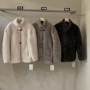 云朵WEAREAB2025冬上新简韩毛毛立领保暖外套皮毛一体A2652