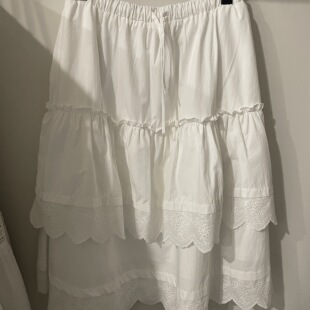 云朵家26年夏上新松紧腰蕾丝花边休闲半身裙99859w