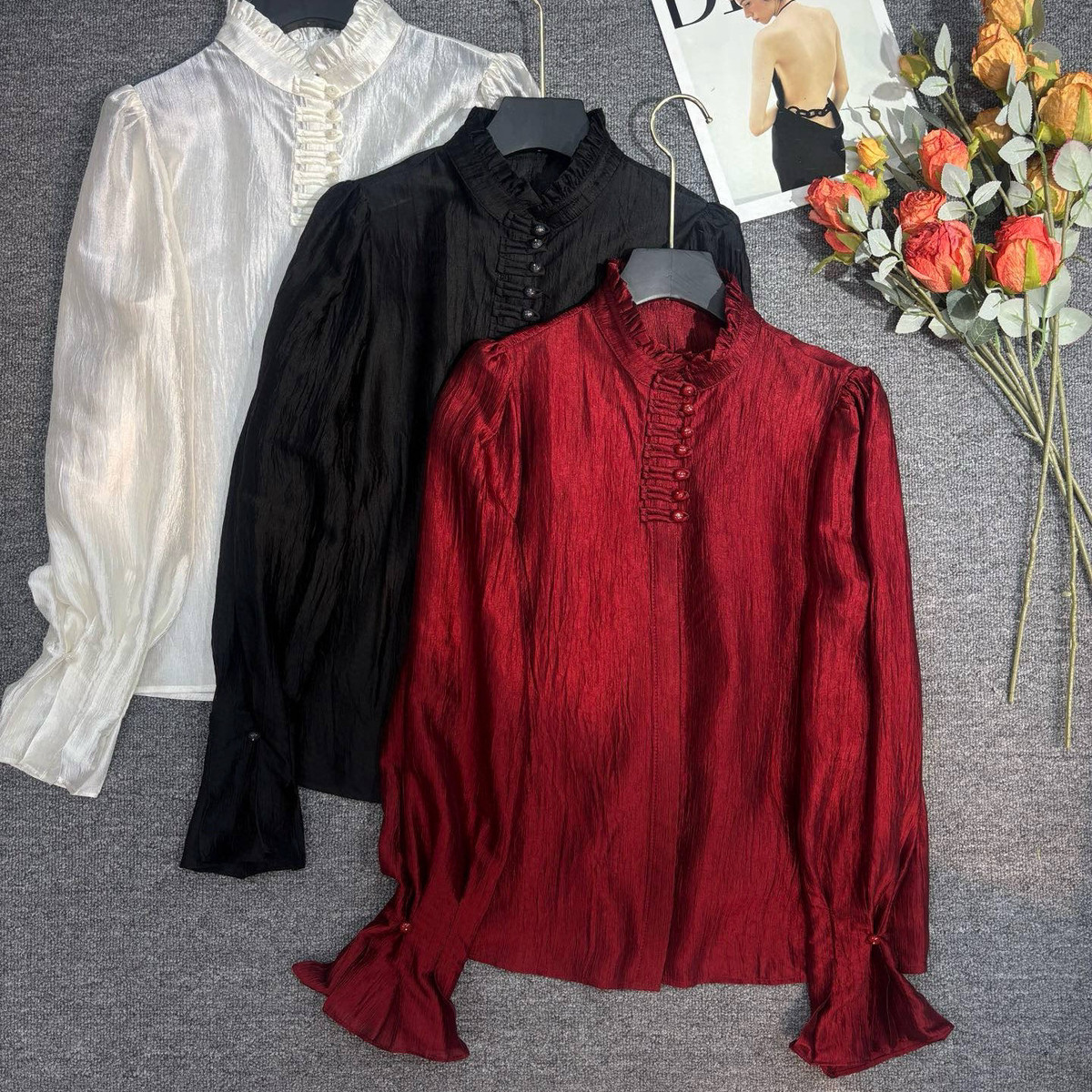 云朵设计简大牌老钱新中式爆款立领木耳边国风盘扣衬衫YS1-t503,女装/女士精品,T恤,淘宝优惠券,粉丝福利购,淘宝优惠卷