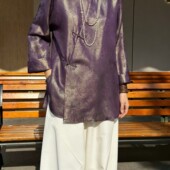 云朵家早春上新桑蚕丝浮光锦中长款 G470 YS37 盘扣小衫 不含挂件