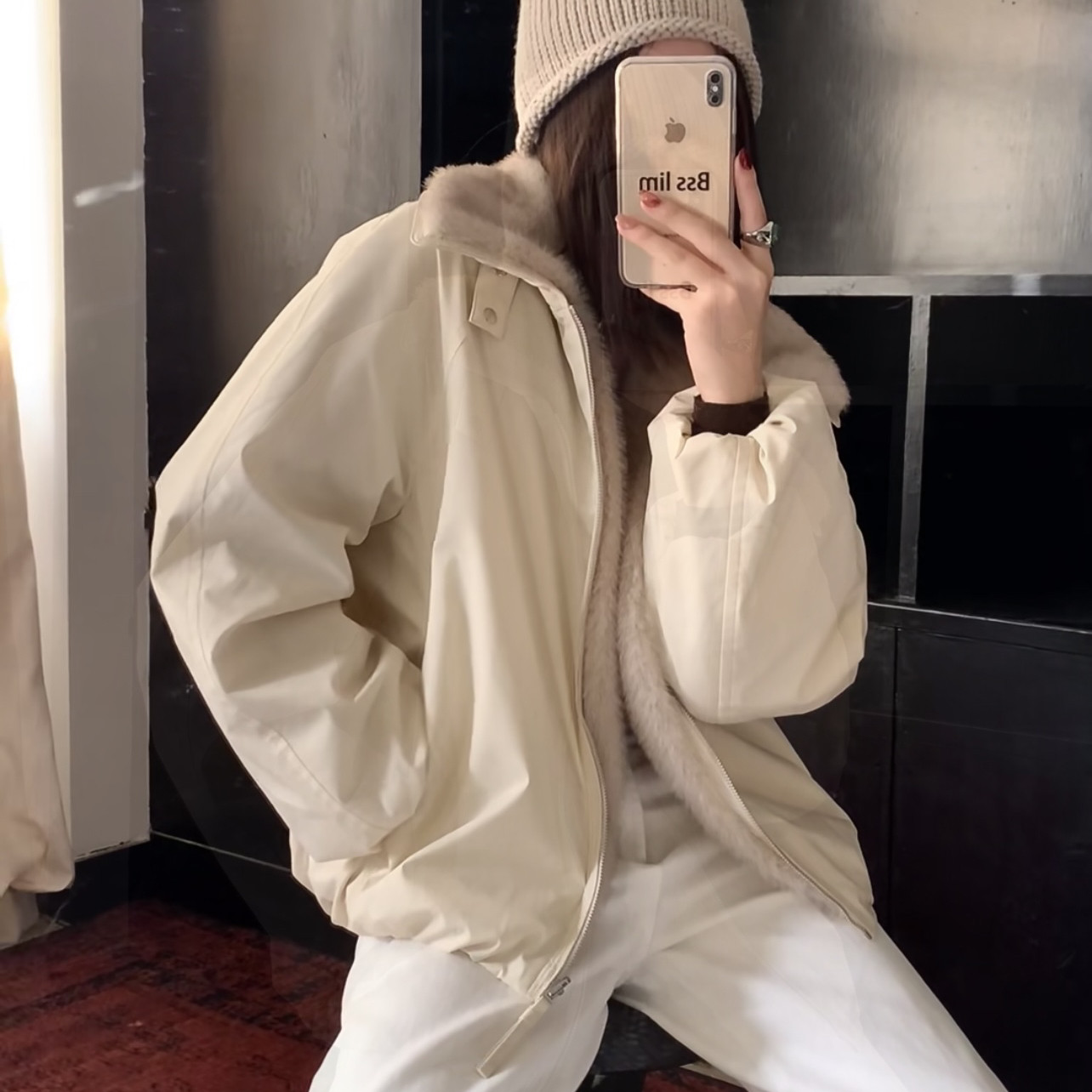 云朵家2025冬上新明星同款双面穿毛绒派克保暖短外套QF22-508,女装/女士精品,时尚套装,淘宝优惠券,粉丝福利购,淘宝优惠卷