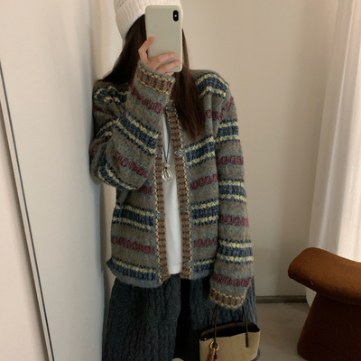 云朵设计尔岛系列档口发爆巨好穿百搭通勤撞色保暖毛衣M1405