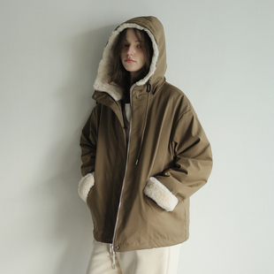 云朵设计冬上新简约宽松毛毛氛围百搭保暖棉服棉服zoo7991