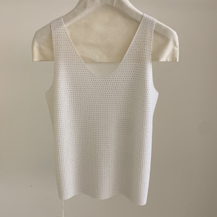 云朵设计上新法式 高级感烫钻流行针织显瘦叠穿别致套头背心26032