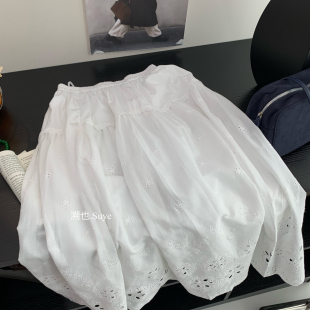 云朵设计26年春款 韩系蕾丝花边高腰a字半身裙HYjn6601