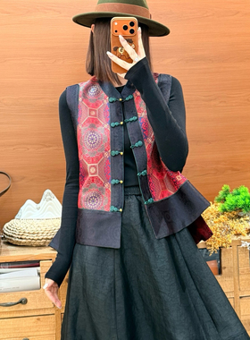 云朵26年早春早春款立领真丝宋锦香云纱马甲M251121