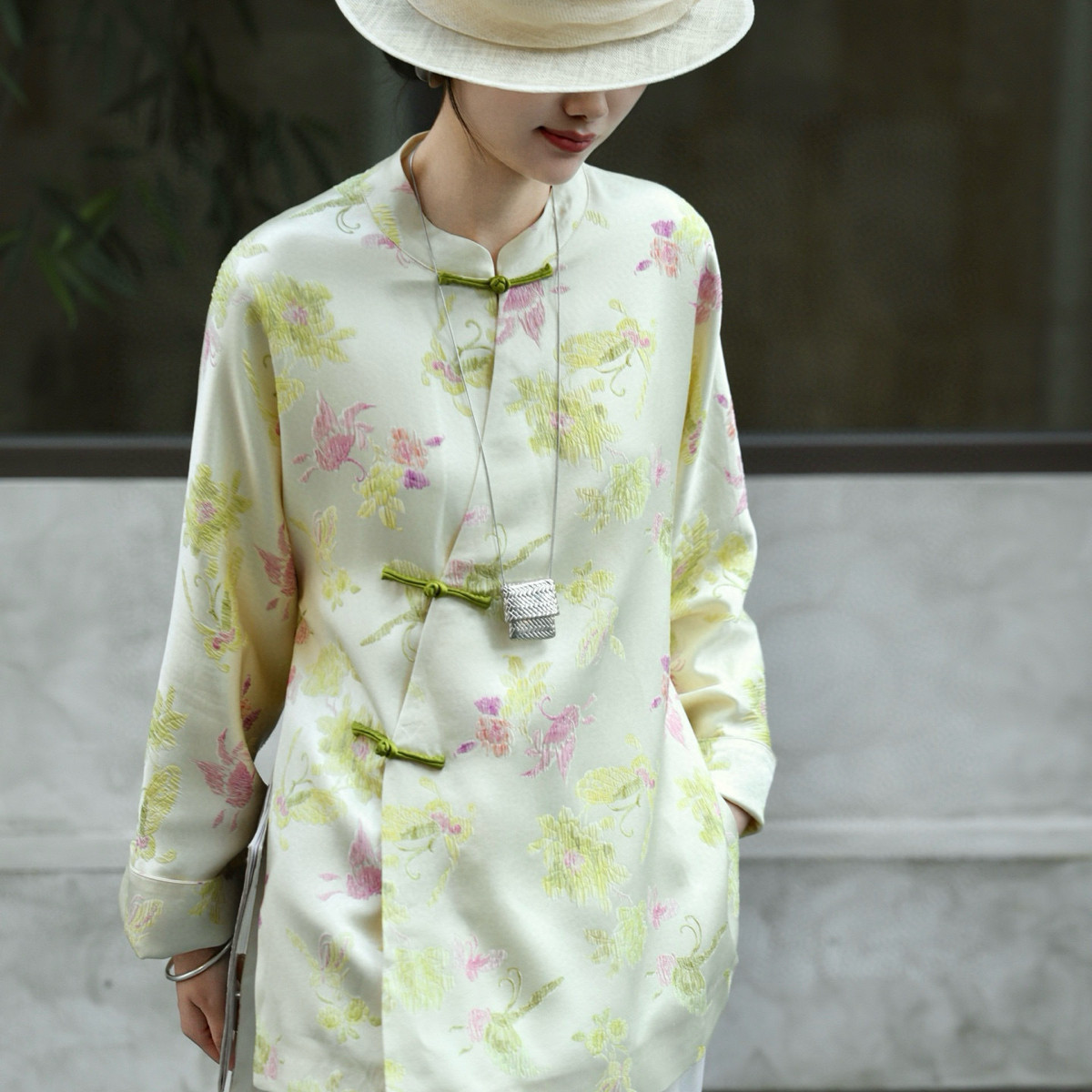 云朵设计大牌老钱新中式乐绉花色中长款盘扣外套短外套YS4-t033,女装/女士精品,时尚套装,淘宝优惠券,粉丝福利购,淘宝优惠卷