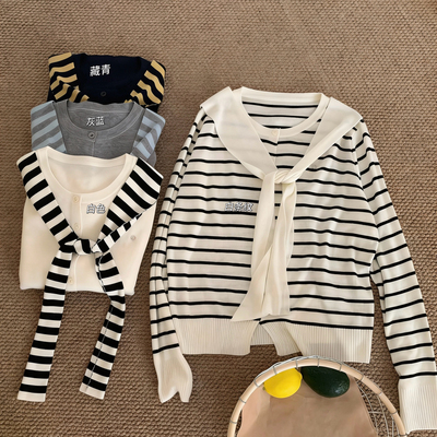 云朵设计瘦休闲上衣针织开衫（含23.2绵羊毛）(绵羊毛)Fny1946