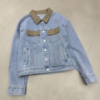 云朵设计26年春款2026新款翻领系扣外套东大门牛仔外套z5097