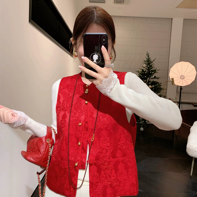 云朵设计绣葫芦显匠心暗藏的葫芦纹刺绣复刻东方美学马甲A9657