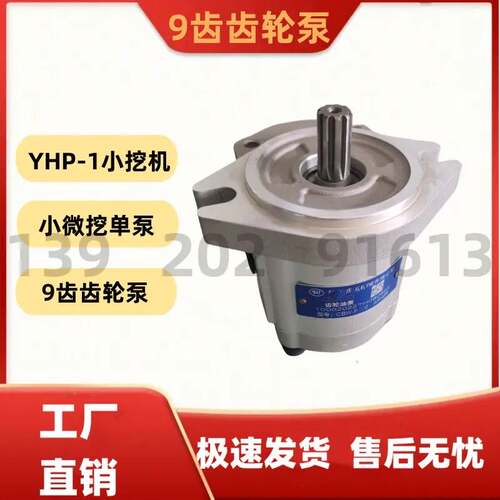 新款YHP-1小型微挖9齿液压齿轮泵F408AL9山东挖机微挖高压泵包邮